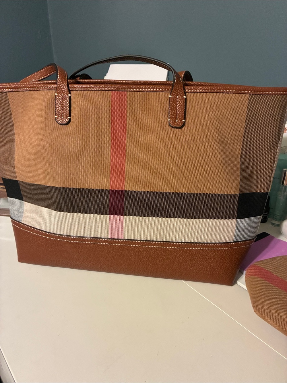 Classic Brown Plaid Tote Bag - Designer Style